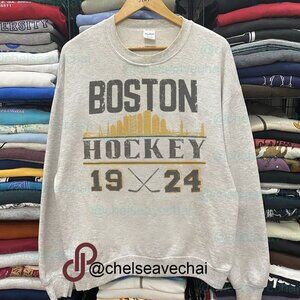 Vintage Boston Bruins Hockey Sweatshirt, EST 1924 Retro NHL Shirt For Men Women